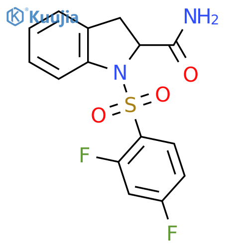 1-(2,4-difluorobenzenesulfonyl)-2,3-dihydro-1H-indole-2-carboxamide structure