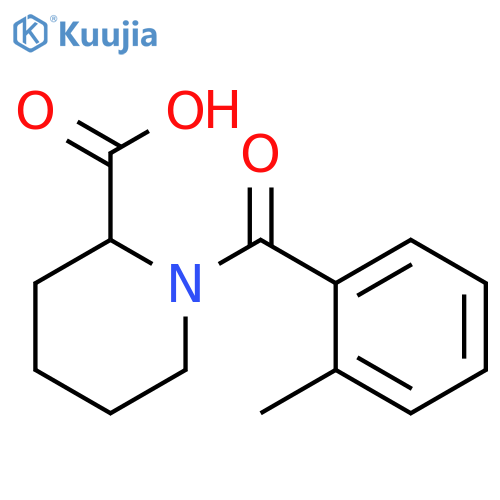 1-(2-methylbenzoyl)piperidine-2-carboxylic acid structure