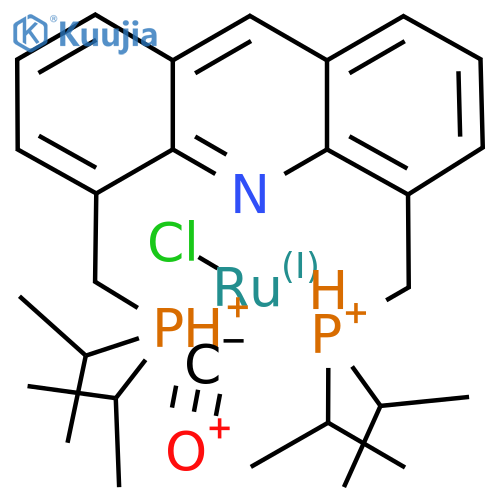 Carbon monoxide;chlororuthenium;[5-[di(propan-2-yl)phosphaniumylmethyl]acridin-4-yl]methyl-di(propan-2-yl)phosphanium structure