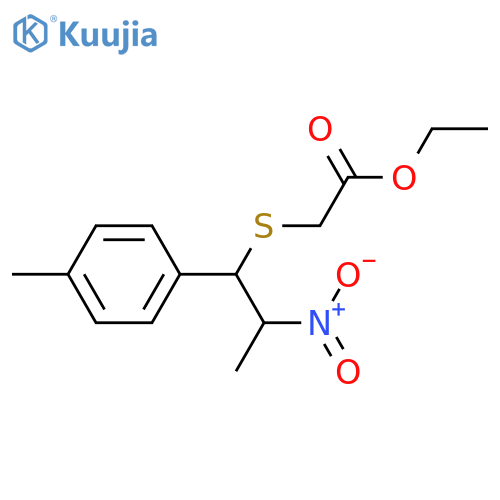 Acetic acid, [[1-(4-methylphenyl)-2-nitropropyl]thio]-, ethyl ester structure