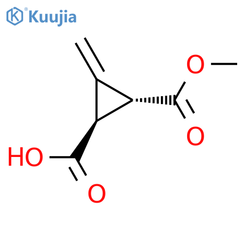 rac-(1R,2R)-2-(methoxycarbonyl)-3-methylidenecyclopropane-1-carboxylic acid structure