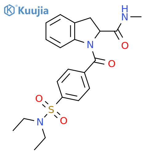 1-[4-(diethylsulfamoyl)benzoyl]-N-methyl-2,3-dihydro-1H-indole-2-carboxamide structure