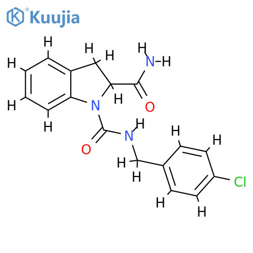 N1-[(4-chlorophenyl)methyl]-2,3-dihydro-1H-indole-1,2-dicarboxamide structure
