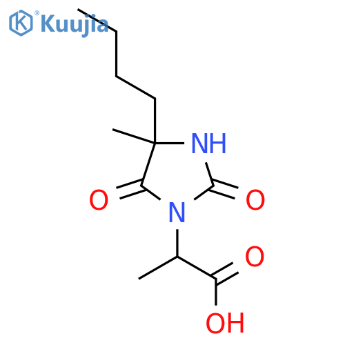 2-(4-Butyl-4-methyl-2,5-dioxoimidazolidin-1-yl)propanoic acid structure