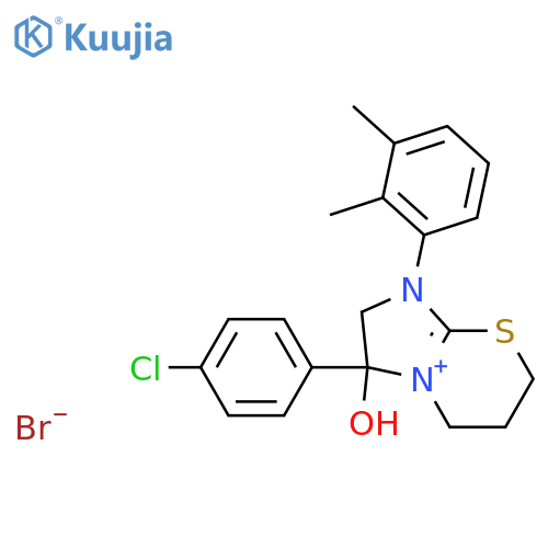 3-(4-chlorophenyl)-1-(2,3-dimethylphenyl)-3-hydroxy-2H,3H,5H,6H,7H-1-imidazo[2,1-b][1,3]thiazin-1-ylium bromide structure