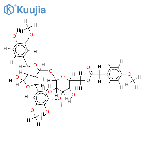 8alpha-hydroxypinoresinol-4alpha-O-beta-(6-p-methoxyphenylacetyl)-glucopyranoside structure