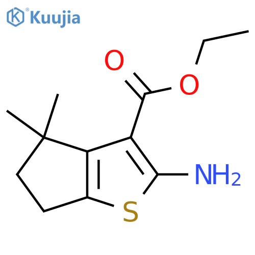 Ethyl 2-amino-4,4-dimethyl-5,6-dihydro-4H-cyclopenta[b]thiophene-3-carboxylate structure