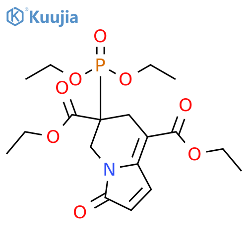 6,8-Indolizinedicarboxylic acid,6-(diethoxyphosphinyl)-3,5,6,7-tetrahydro-3-oxo-, diethyl ester structure