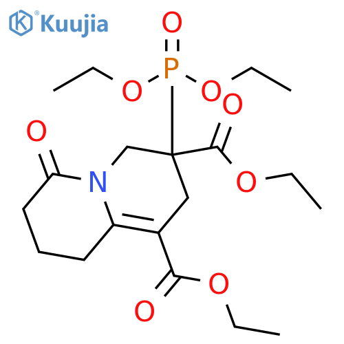 2H-Quinolizine-1,3-dicarboxylic acid,3-(diethoxyphosphinyl)-3,4,6,7,8,9-hexahydro-6-oxo-, diethyl ester structure
