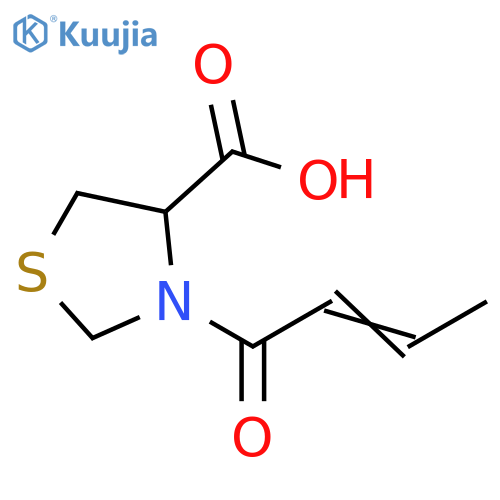 4-Thiazolidinecarboxylic acid, 3-(1-oxo-2-buten-1-yl)- structure