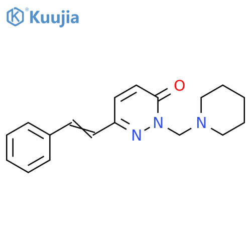 3(2H)-Pyridazinone, 6-(2-phenylethenyl)-2-(1-piperidinylmethyl)- structure