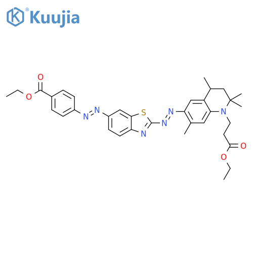 1(2H)-Quinolinepropanoic acid, 6-[[6-[[4-(ethoxycarbonyl)phenyl]azo]-2-benzothiazolyl]azo]-3,4-dihydro- 2,2,4,7-tetramethyl-, ethyl ester structure