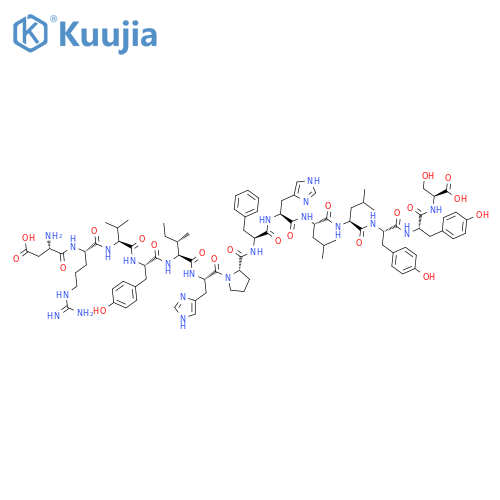 L-Serine, L-a-aspartyl-L-arginyl-L-valyl-L-tyrosyl-L-isoleucyl-L-histidyl-L-prolyl-L-phenylalanyl-L-histidyl-L-leucyl-L-leucyl-L-tyrosyl-L-tyrosyl- structure