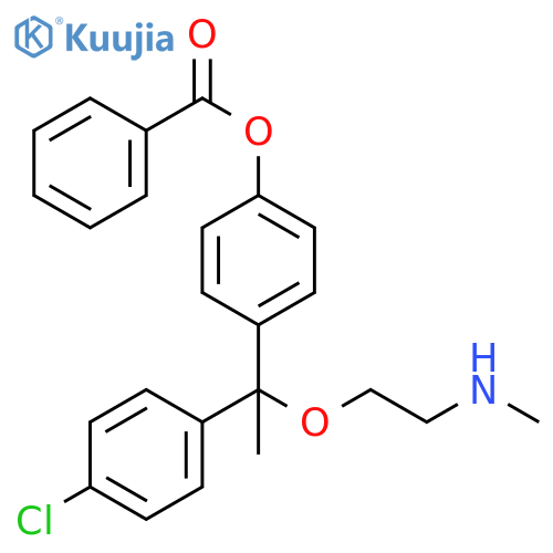 Phenol, 4-[1-(4-chlorophenyl)-1-[2-(methylamino)ethoxy]ethyl]-, 1-benzoate structure