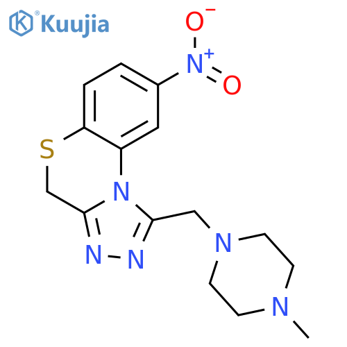 4H-[1,2,4]Triazolo[3,4-c][1,4]benzothiazine,1-[(4-methyl-1-piperazinyl)methyl]-8-nitro- structure