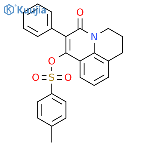 1H,5H-Benzo[ij]quinolizin-5-one, 2,3-dihydro-7-[[(4-methylphenyl)sulfonyl]oxy]-6-phenyl- structure