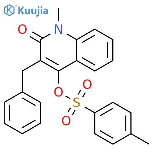 2(1H)-Quinolinone,1-methyl-4-[[(4-methylphenyl)sulfonyl]oxy]-3-(phenylmethyl)- structure