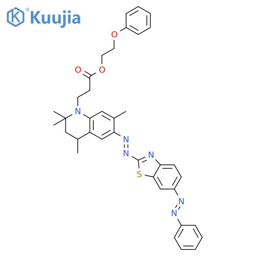 1(2H)-Quinolinepropanoic acid, 3,4-dihydro-2,2,4,7-tetramethyl-6-[[6-(phenylazo)-2-benzothiazolyl]azo]-, 2-phenoxyethyl ester structure
