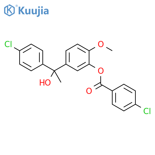 Benzoic acid, 4-chloro-,5-[1-(4-chlorophenyl)-1-hydroxyethyl]-2-methoxyphenyl ester structure