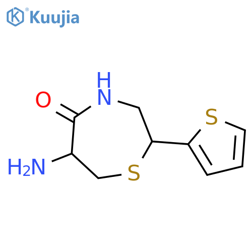 (2S,6R)-6-amino-2-(thiophen-2-yl)-1,4-thiazepan-5-one structure