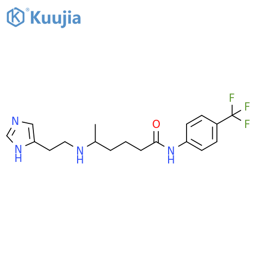 Hexanamide,5-[[2-(1H-imidazol-4-yl)ethyl]amino]-N-[4-(trifluoromethyl)phenyl]- structure