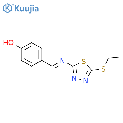 PHENOL, 4-[[[5-(ETHYLTHIO)-1,3,4-THIADIAZOL-2-YL]IMINO]METHYL]- structure