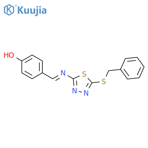 PHENOL, 4-[[[5-[(PHENYLMETHYL)THIO]-1,3,4-THIADIAZOL-2-YL]IMINO]METHYL]- structure