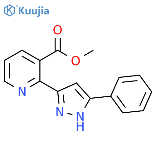 3-Pyridinecarboxylic acid, 2-(5-phenyl-1H-pyrazol-3-yl)-, methyl ester structure