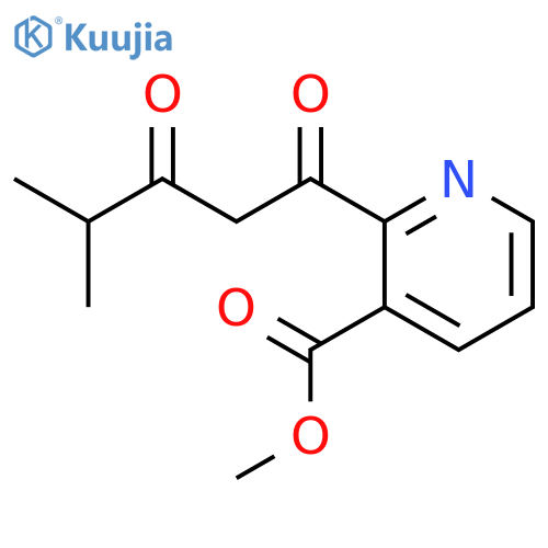 3-Pyridinecarboxylic acid, 2-(4-methyl-1,3-dioxopentyl)-, methyl ester structure