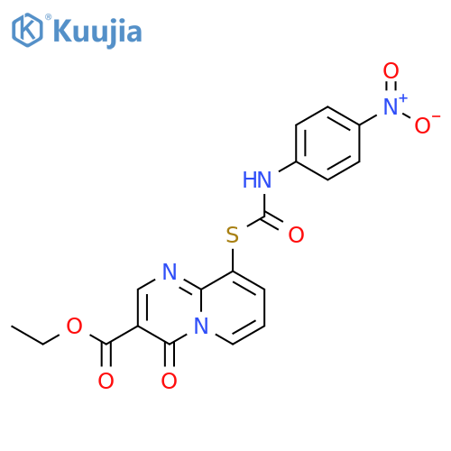 4H-Pyrido[1,2-a]pyrimidine-3-carboxylic acid, 9-[[[(4-nitrophenyl)amino]carbonyl]thio]-4-oxo-, ethyl ester structure