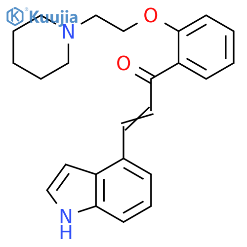 2-Propen-1-one, 3-(1H-indol-4-yl)-1-[2-[2-(1-piperidinyl)ethoxy]phenyl]- structure