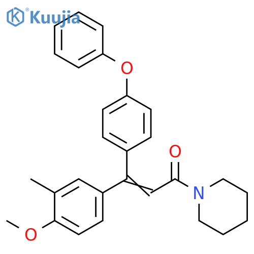 Piperidine,1-[3-(4-methoxy-3-methylphenyl)-1-oxo-3-(4-phenoxyphenyl)-2-propenyl]- structure