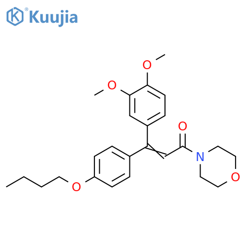 Morpholine,4-[3-(4-butoxyphenyl)-3-(3,4-dimethoxyphenyl)-1-oxo-2-propenyl]- structure