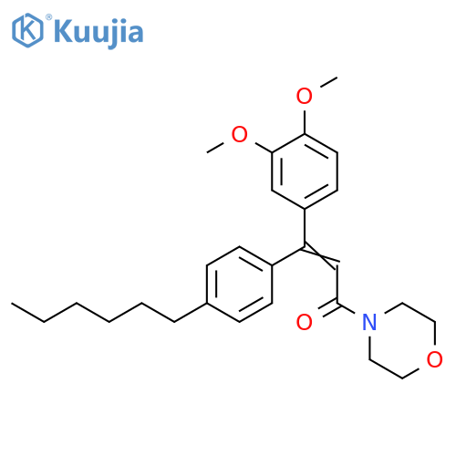 Morpholine,4-[3-(3,4-dimethoxyphenyl)-3-(4-hexylphenyl)-1-oxo-2-propenyl]- structure