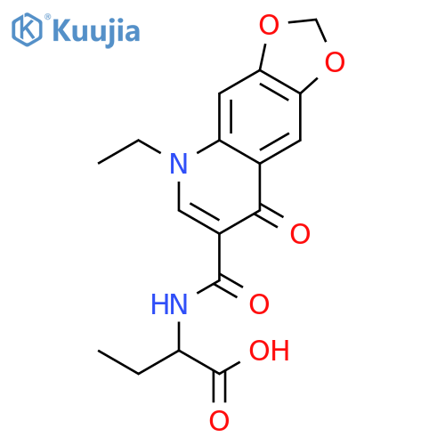 Butanoic acid,2-[[(5-ethyl-5,8-dihydro-8-oxo-1,3-dioxolo[4,5-g]quinolin-7-yl)carbonyl]amino]- structure