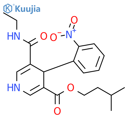 3-Pyridinecarboxylic acid,5-[(ethylamino)carbonyl]-1,4-dihydro-4-(2-nitrophenyl)-, 3-methylbutylester structure