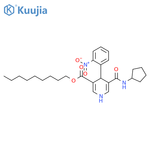 3-Pyridinecarboxylicacid, 5-[(cyclopentylamino)carbonyl]-1,4-dihydro-4-(2-nitrophenyl)-, nonylester structure