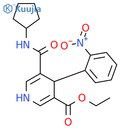 3-Pyridinecarboxylic acid,5-[(cyclopentylamino)carbonyl]-1,4-dihydro-4-(2-nitrophenyl)-, ethylester structure