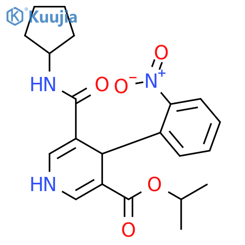 3-Pyridinecarboxylic acid,5-[(cyclopentylamino)carbonyl]-1,4-dihydro-4-(2-nitrophenyl)-,1-methylethyl ester structure