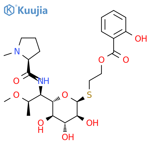 2-[(2S,3S,4R,5R,6S)-3,4,5-trihydroxy-6-[(1R,2R)-2-methoxy-1-[[(2S)-1-methylpyrrolidine-2-carbonyl]amino]propyl]tetrahydropyran-2-yl]sulfanylethyl 2-hydroxybenzoate structure