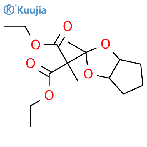 Propanedioic acid, methyl(tetrahydro-2-methyl-4H-cyclopenta-1,3-dioxol-2-yl)-, diethyl ester structure