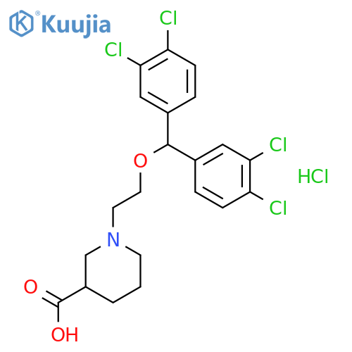 3-Piperidinecarboxylic acid,1-[2-[bis(3,4-dichlorophenyl)methoxy]ethyl]-, hydrochloride structure