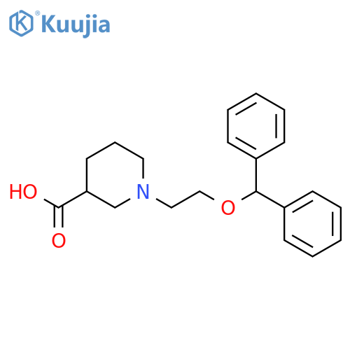 1-(2-benzhydryloxyethyl)piperidine-3-carboxylic Acid structure
