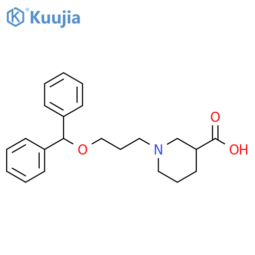 3-Piperidinecarboxylic acid, 1-[3-(diphenylmethoxy)propyl]- structure