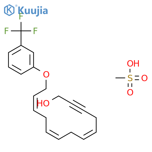 5,8,11-Tridecatrien-2-yn-1-ol, 13-[3-(trifluoromethyl)phenoxy]-, methanesulfonate, (Z,Z,Z)- structure