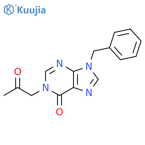 6H-Purin-6-one, 1,9-dihydro-1-(2-oxopropyl)-9-(phenylmethyl)- structure