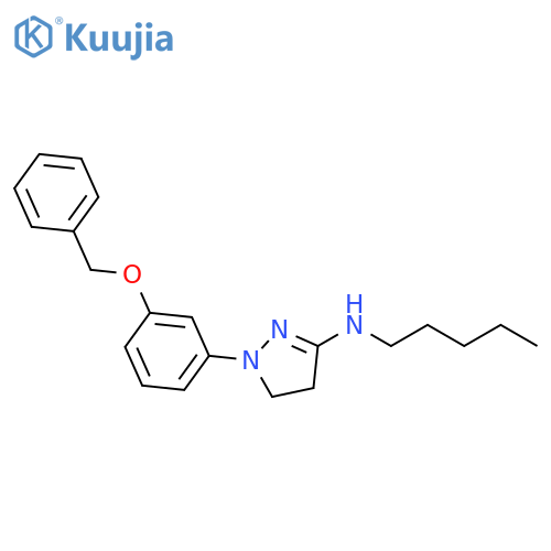 1H-Pyrazol-3-amine, 4,5-dihydro-N-pentyl-1-[3-(phenylmethoxy)phenyl]- structure