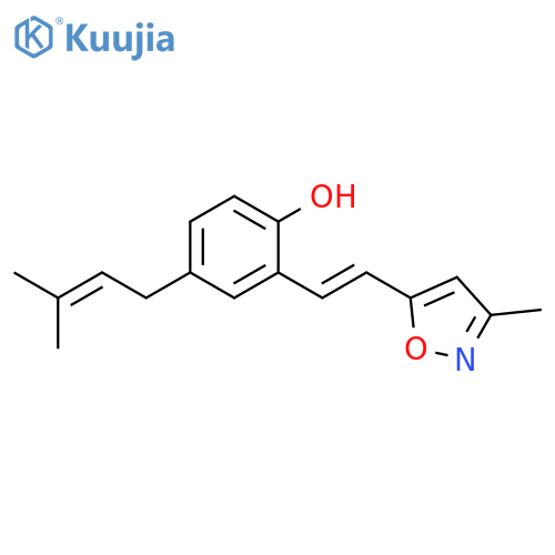 Phenol, 4-(3-methyl-2-butenyl)-2-[2-(3-methyl-5-isoxazolyl)ethenyl]-, (E)- structure