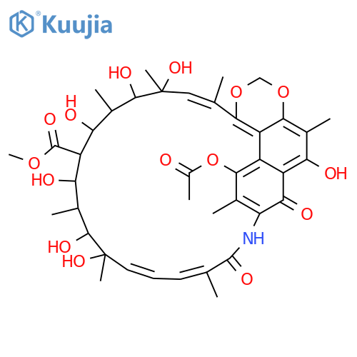 6,9-Metheno-9H-1,3-dioxino[4,5,6-uv][4]benzazacyclotricosine-20-carboxylicacid,7-(acetyloxy)-5,10,11,16,17,18,19,20,21,22,23,24-dodecahydro-16,17,19,21,23,24,27-heptahydroxy-4,8,12,16,18,22,24,26-octamethyl-5,11-dioxo-,methyl ester, stereoisomer (9CI) structure