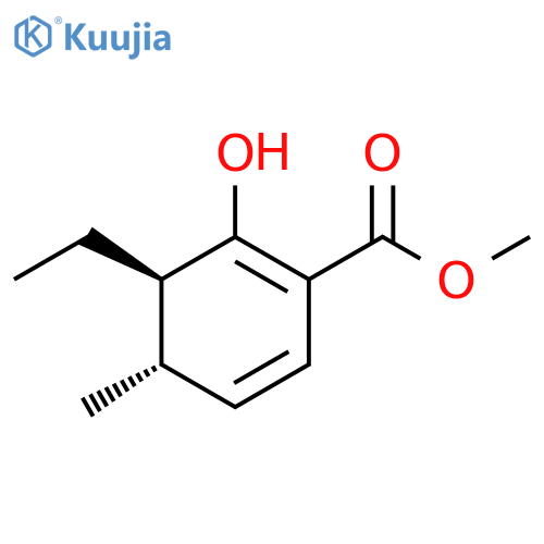 1,5-Cyclohexadiene-1-carboxylic acid, 3-ethyl-2-hydroxy-4-methyl-,methyl ester, trans- structure